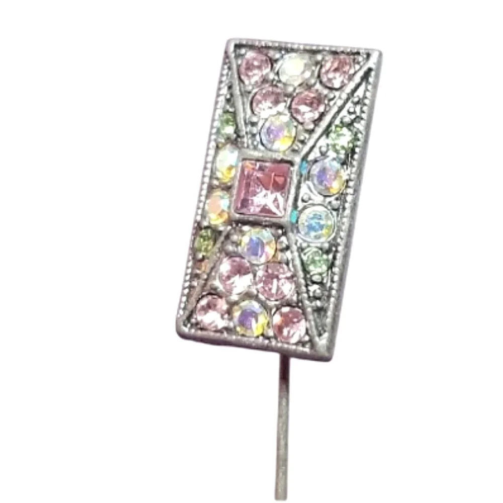 Rhinestone Stick Pin Vintage Multicolor Lapel Pin
